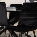 Jídelní stůl Piazza - černá / černá dýha + židle Windu Lyx - černá / černý samet_6