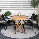 Kenya Jídelní stůl 120*70*H75 - Křeslo Teak+Lindos - Black Alu / Black Rope_4