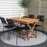 Kenya Jídelní stůl 120*70*H75 - Křeslo Teak+Lindos - Black Alu / Black Rope_4