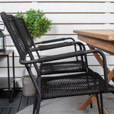 Kenya Jídelní stůl 120*70*H75 - Křeslo Teak+Lindos - Black Alu / Black Rope_4