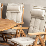 Kenya Oválný jídelní stůl 180/240*120*H75 -Teak+Keňa 5-polohová skládací židle - Teak_8