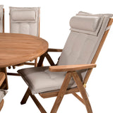 Kenya Oválný jídelní stůl 180/240*120*H75 -Teak+Keňa 5-polohová skládací židle - Teak_8