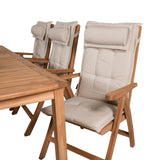 Jídelní stůl Kenya 220*100*H76 - Teak+Keňa 5-polohová skládací židle - Teak_6