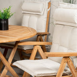 Kulatý jídelní stůl Kenya ø120cm - Teak+Keňa 5-polohová skládací židle - Teak_4