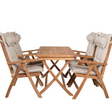Jídelní stůl Kenya 120*70*H75 - Teak+Keňa 5místná skládací židle - Teak_4