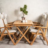 Jídelní stůl Kenya 120*70*H75 - Teak+Keňa 5místná skládací židle - Teak_4