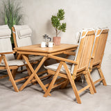 Jídelní stůl Kenya 120*70*H75 - Teak+Keňa 5místná skládací židle - Teak_4