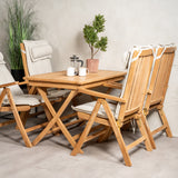 Jídelní stůl Kenya 120*70*H75 - Teak+Keňa 5místná skládací židle - Teak_4