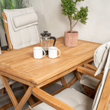 Jídelní stůl Kenya 120*70*H75 - Teak+Keňa 5místná skládací židle - Teak_4