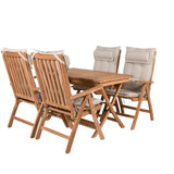Jídelní stůl Kenya 120*70*H75 - Teak+Keňa 5místná skládací židle - Teak_4
