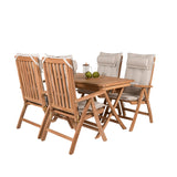 Jídelní stůl Kenya 120*70*H75 - Teak+Keňa 5místná skládací židle - Teak_4