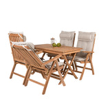 Jídelní stůl Kenya 120*70*H75 - Teak+Keňa 5místná skládací židle - Teak_4