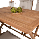 Jídelní stůl Kenya 120*70*H75 - Teak+Keňa 5místná skládací židle - Teak_4