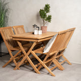 Jídelní stůl Kenya 120*70*H75 - Teak+Keňa skládací židle s područkou - Teak_4