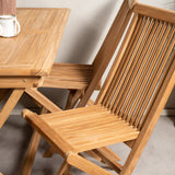 Jídelní stůl Kenya 120*70*H75 - Teak+Keňa skládací židle s područkou - Teak_4