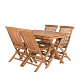 Jídelní stůl Kenya 120*70*H75 - Teak+Keňa skládací židle s područkou - Teak_4