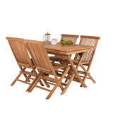 Jídelní stůl Kenya 120*70*H75 - Teak+Keňa skládací židle s područkou - Teak_4