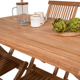 Jídelní stůl Kenya 120*70*H75 - Teak+Keňa skládací židle s područkou - Teak_4