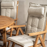 Kenya Oválný jídelní stůl 180/240*120*H75 -Teak+Keňa 5-polohová skládací židle - Teak_6