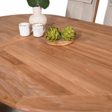 Kenya Oválný jídelní stůl 180/240*120*H75 -Teak+Keňa 5-polohová skládací židle - Teak_6