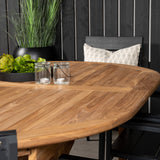 Kenya Oval Jing Table 180/240*120*H75 -Teak+Levels Židle (stohovatelné) - Black Alu / Black Aintwood_6