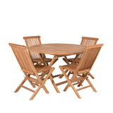 Kulatý jídelní stůl Kenya ø120 cm - Teak+Keňa skládací židle s područkou - Teak_4