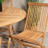 Kulatý jídelní stůl Kenya ø120 cm - Teak+Keňa skládací židle s područkou - Teak_4