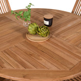 Kulatý jídelní stůl Kenya ø120 cm - Teak+Keňa skládací židle s područkou - Teak_4