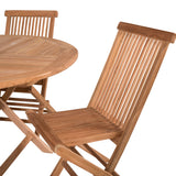 Kulatý jídelní stůl Kenya ø120 cm - Teak+Keňa skládací židle s područkou - Teak_4