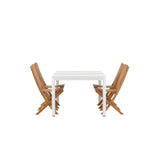 Togo - Jídelní stůl - Bílá / Teak - Allu / Teak - 150*100 _1+ Ghana - Skládací židle - Natural - Teak - _4