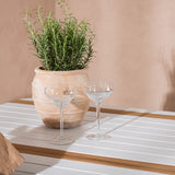 Togo - Jídelní stůl - Bílá / Teak - Allu / Teak - 150*100 _1+ Lindos Stohovací židle - Černá Alu / Latte Latte _4