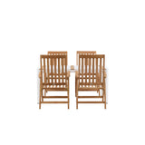Togo - Jídelní stůl - Bílá / Teak - Allu / Teak - 150*100 _1+ Keňa 5-polohová skládací židle - Teak _4
