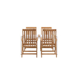 Togo - Jídelní stůl - Bílá / Teak - Allu / Teak - 150*100 _1+ Keňa 5-polohová skládací židle - Teak _4