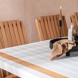 Togo - Jídelní stůl - Bílá / Teak - Allu / Teak - 200*100 _1+ Ghana - Skládací židle - Natural - Teak - _6