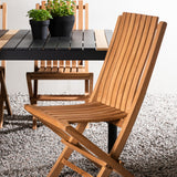 Togo - Jídelní stůl - Černá / Teak - Allu / Teak - 150*100 _1+ Ghana - Skládací židle - Natural - Teak - _4