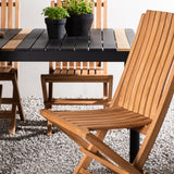 Togo - Jídelní stůl - Černá / Teak - Allu / Teak - 150*100 _1+ Ghana - Skládací židle - Natural - Teak - _4