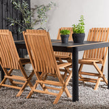 Togo - Jídelní stůl - Černá / Teak - Allu / Teak - 150*100 _1+ Ghana - Skládací židle - Natural - Teak - _4