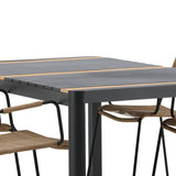 Togo - Jídelní stůl - Černá / Teak - Allu / Teak - 150*100 _1+ Lindos - Křeslo - Black Alu / Latte Latte _4
