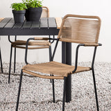 Togo - Jídelní stůl - Černá / Teak - Allu / Teak - 150*100 _1+ Lindos - Křeslo - Black Alu / Latte Latte _4