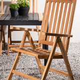 Togo - Jídelní stůl - Černá / Teak - Allu / Teak - 150*100 _1+ Keňa 5poziční skládací židle - Teak _4