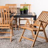 Togo - Jídelní stůl - Černá / Teak - Allu / Teak - 150*100 _1+ Keňa 5poziční skládací židle - Teak _4