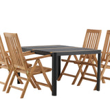 Togo - Jídelní stůl - Černá / Teak - Allu / Teak - 150*100 _1+ Keňa 5poziční skládací židle - Teak _4