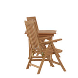 Ghana - Skládací stůl - Natural - Teak - 70*70cm _1+ Keňa 5poziční skládací židle - Teak _2