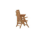 Ghana - Skládací stůl - Natural - Teak - 70*70cm _1+ Keňa 5poziční skládací židle - Teak _2