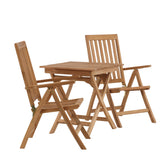 Ghana - Skládací stůl - Natural - Teak - 70*70cm _1+ Keňa 5poziční skládací židle - Teak _2
