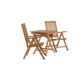 Ghana - Skládací stůl - Natural - Teak - 70*70cm _1+ Keňa 5poziční skládací židle - Teak _2
