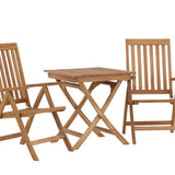 Ghana - Skládací stůl - Natural - Teak - 70*70cm _1+ Keňa 5poziční skládací židle - Teak _2