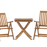 Ghana - Skládací stůl - Natural - Teak - 70*70cm _1+ Keňa 5poziční skládací židle - Teak _2