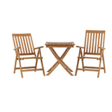 Ghana - Skládací stůl - Natural - Teak - 70*70cm _1+ Keňa 5poziční skládací židle - Teak _2