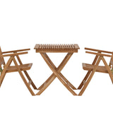 Ghana - Skládací stůl - Natural - Teak - 70*70cm _1+ Keňa 5poziční skládací židle - Teak _2